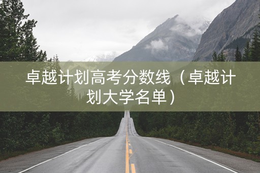 卓越计划高考分数线（卓越计划大学名单）