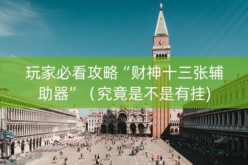 玩家必看攻略“财神十三张辅助器”（究竟是不是有挂)