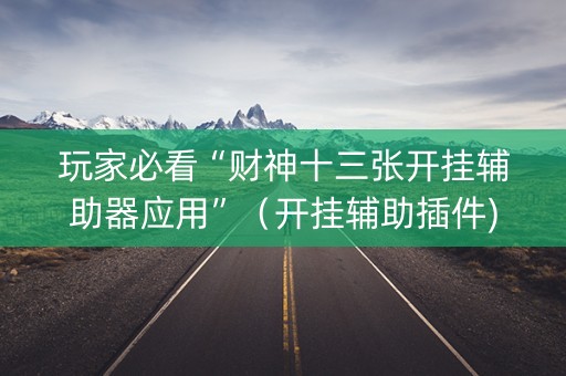 玩家必看“财神十三张开挂辅助器应用”（开挂辅助插件)