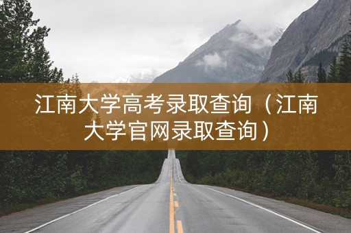 江南大学高考录取查询（江南大学官网录取查询）