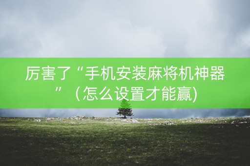 厉害了“手机安装麻将机神器”（怎么设置才能赢)