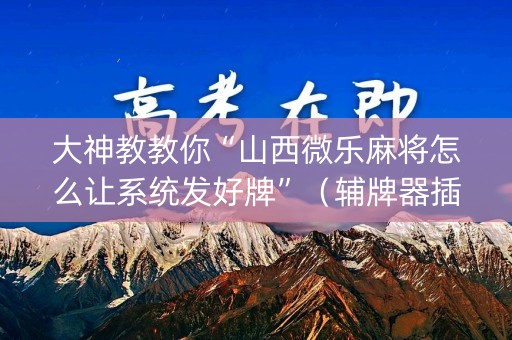 大神教教你“山西微乐麻将怎么让系统发好牌”（辅牌器插件购买)