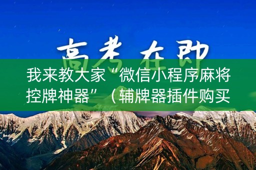 我来教大家“微信小程序麻将控牌神器”（辅牌器插件购买)