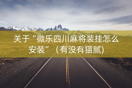 关于“微乐四川麻将装挂怎么安装”（有没有猫腻)