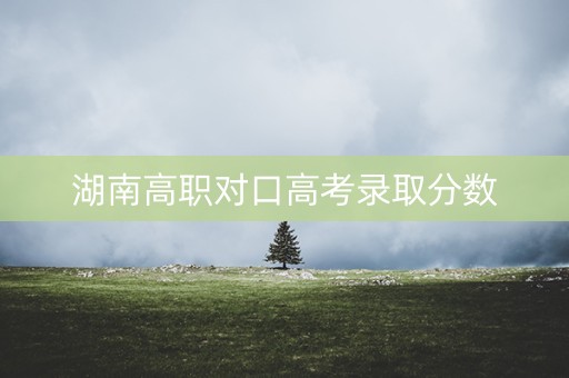 湖南高职对口高考录取分数