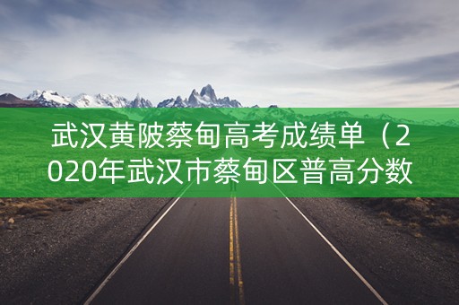 武汉黄陂蔡甸高考成绩单（2020年武汉市蔡甸区普高分数线）