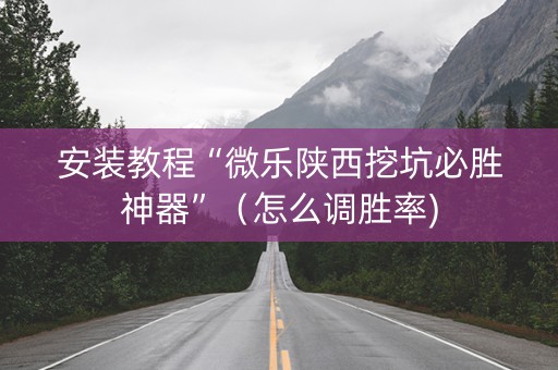 安装教程“微乐陕西挖坑必胜神器”（怎么调胜率)