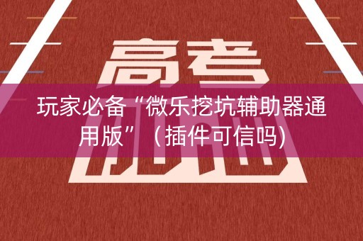玩家必备“微乐挖坑辅助器通用版”（插件可信吗)