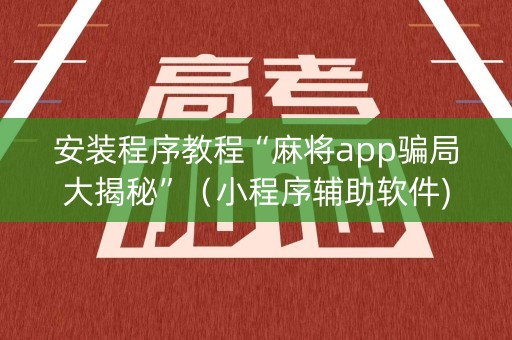 安装程序教程“麻将app骗局大揭秘”（小程序辅助软件)