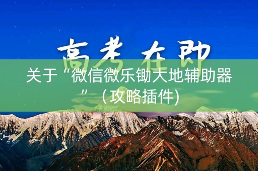 关于“微信微乐锄大地辅助器”（攻略插件)