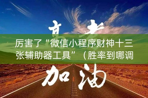 厉害了“微信小程序财神十三张辅助器工具”（胜率到哪调)