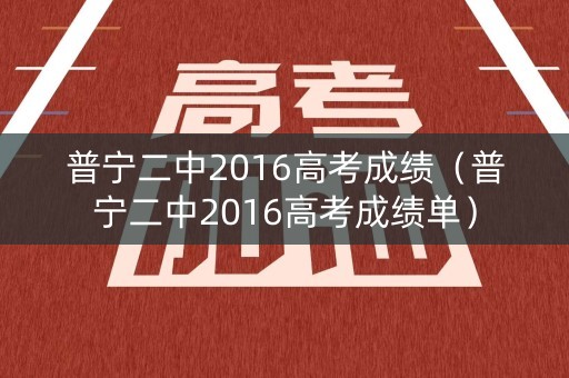 普宁二中2016高考成绩（普宁二中2016高考成绩单）