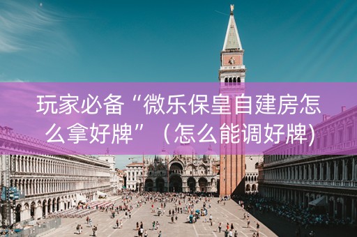玩家必备“微乐保皇自建房怎么拿好牌”（怎么能调好牌)