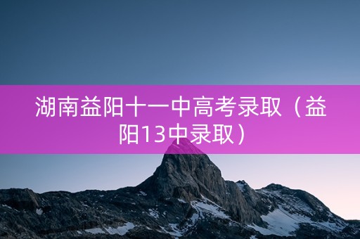 湖南益阳十一中高考录取（益阳13中录取）