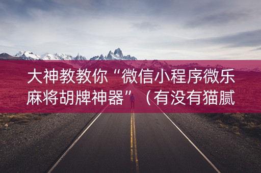 大神教教你“微信小程序微乐麻将胡牌神器”（有没有猫腻)