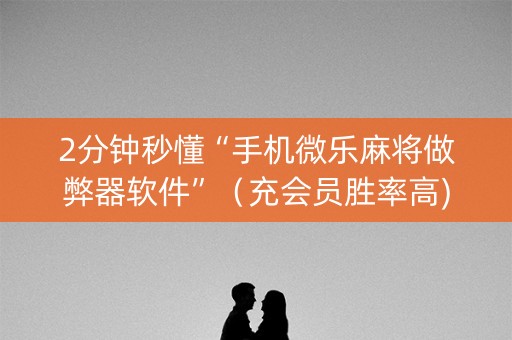 2分钟秒懂“手机微乐麻将做弊器软件”（充会员胜率高)