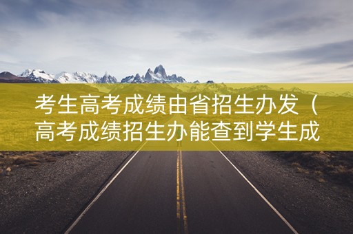 考生高考成绩由省招生办发（高考成绩招生办能查到学生成绩吗）