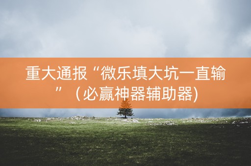 重大通报“微乐填大坑一直输”（必赢神器辅助器)