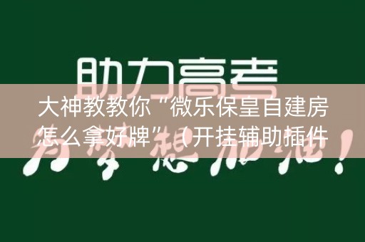 大神教教你“微乐保皇自建房怎么拿好牌”（开挂辅助插件)