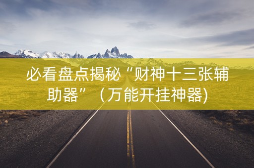 必看盘点揭秘“财神十三张辅助器”（万能开挂神器)