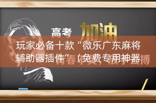玩家必备十款“微乐广东麻将辅助器插件”（免费专用神器)