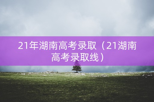 21年湖南高考录取（21湖南高考录取线）