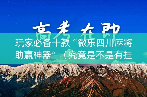玩家必备十款“微乐四川麻将助赢神器”（究竟是不是有挂)