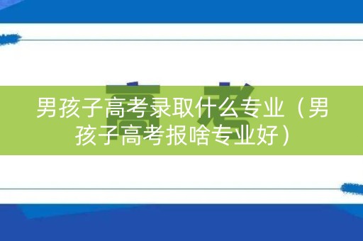 男孩子高考录取什么专业（男孩子高考报啥专业好）