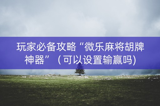 玩家必备攻略“微乐麻将胡牌神器”（可以设置输赢吗)