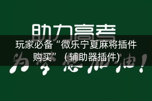 玩家必备“微乐宁夏麻将插件购买”（辅助器插件)