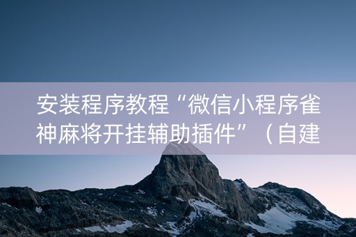 安装程序教程“微信小程序雀神麻将开挂辅助插件”（自建房怎么拿好牌)