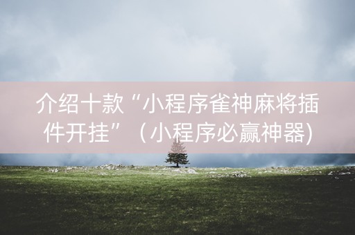 介绍十款“小程序雀神麻将插件开挂”（小程序必赢神器)