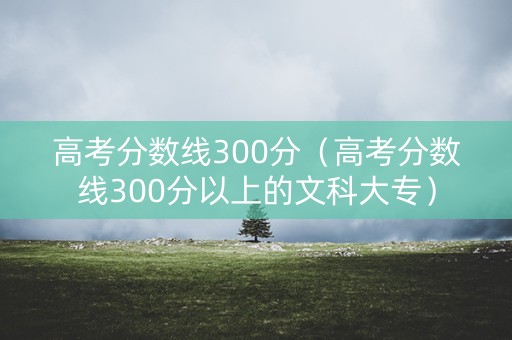 高考分数线300分（高考分数线300分以上的文科大专）