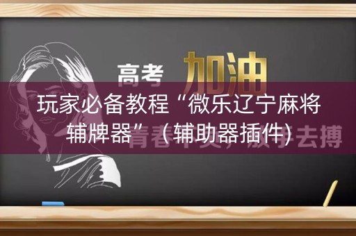 玩家必备教程“微乐辽宁麻将辅牌器”（辅助器插件)