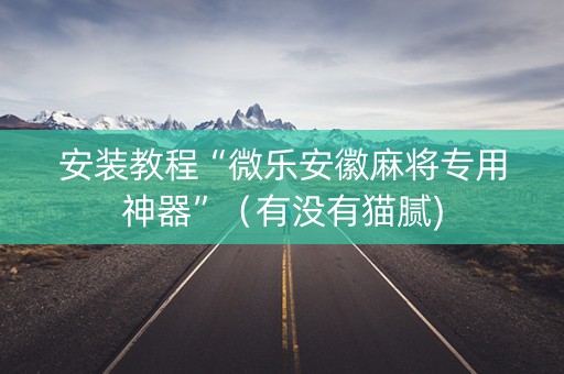 安装教程“微乐安徽麻将专用神器”（有没有猫腻)
