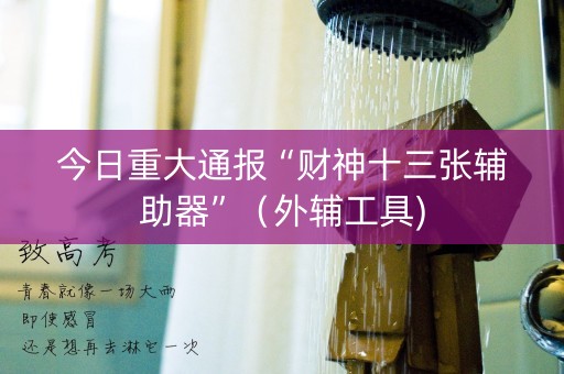 今日重大通报“财神十三张辅助器”（外辅工具)