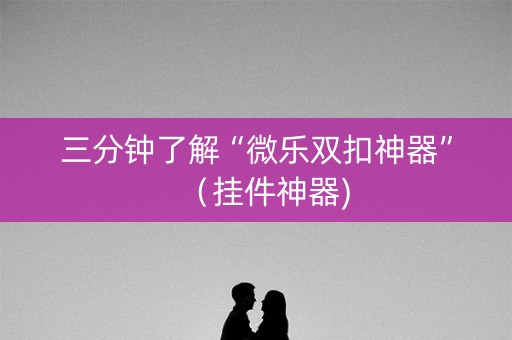三分钟了解“微乐双扣神器”（挂件神器)