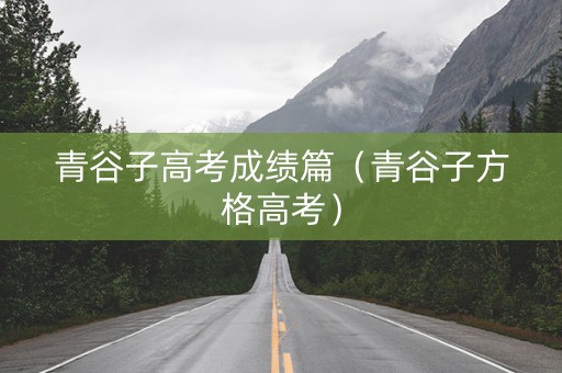 青谷子高考成绩篇（青谷子方格高考）