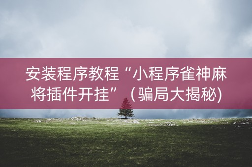 安装程序教程“小程序雀神麻将插件开挂”（骗局大揭秘)