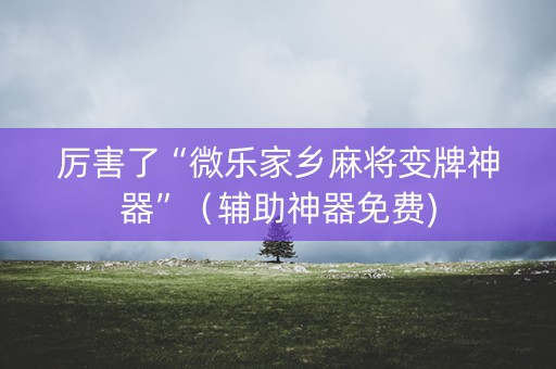 厉害了“微乐家乡麻将变牌神器”（辅助神器免费)