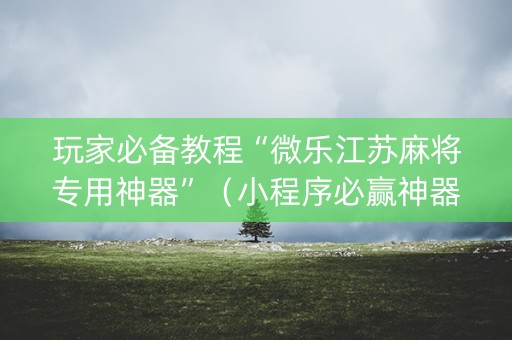 玩家必备教程“微乐江苏麻将专用神器”（小程序必赢神器)