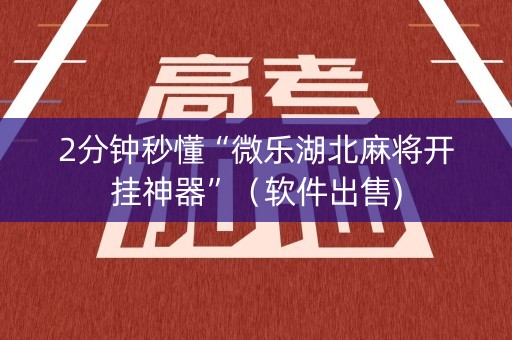 2分钟秒懂“微乐湖北麻将开挂神器”（软件出售)