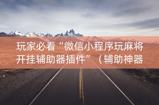 玩家必看“微信小程序玩麻将开挂辅助器插件”（辅助神器免费)