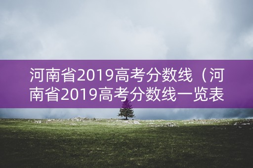 河南省2019高考分数线（河南省2019高考分数线一览表）
