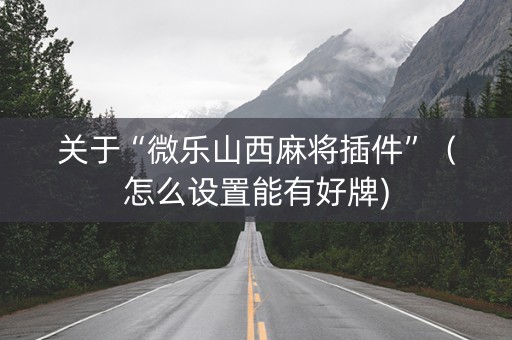 关于“微乐山西麻将插件”（怎么设置能有好牌)