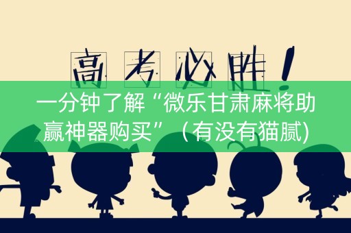 一分钟了解“微乐甘肃麻将助赢神器购买”（有没有猫腻)