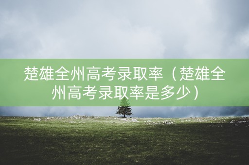 楚雄全州高考录取率（楚雄全州高考录取率是多少）