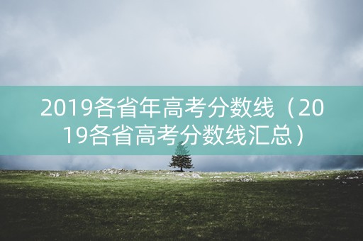 2019各省年高考分数线（2019各省高考分数线汇总）