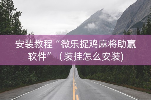 安装教程“微乐捉鸡麻将助赢软件”（装挂怎么安装)