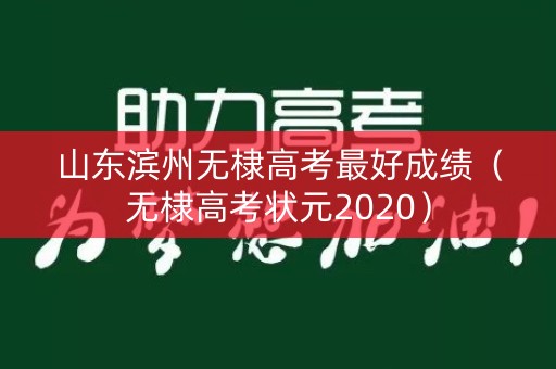 山东滨州无棣高考最好成绩（无棣高考状元2020）